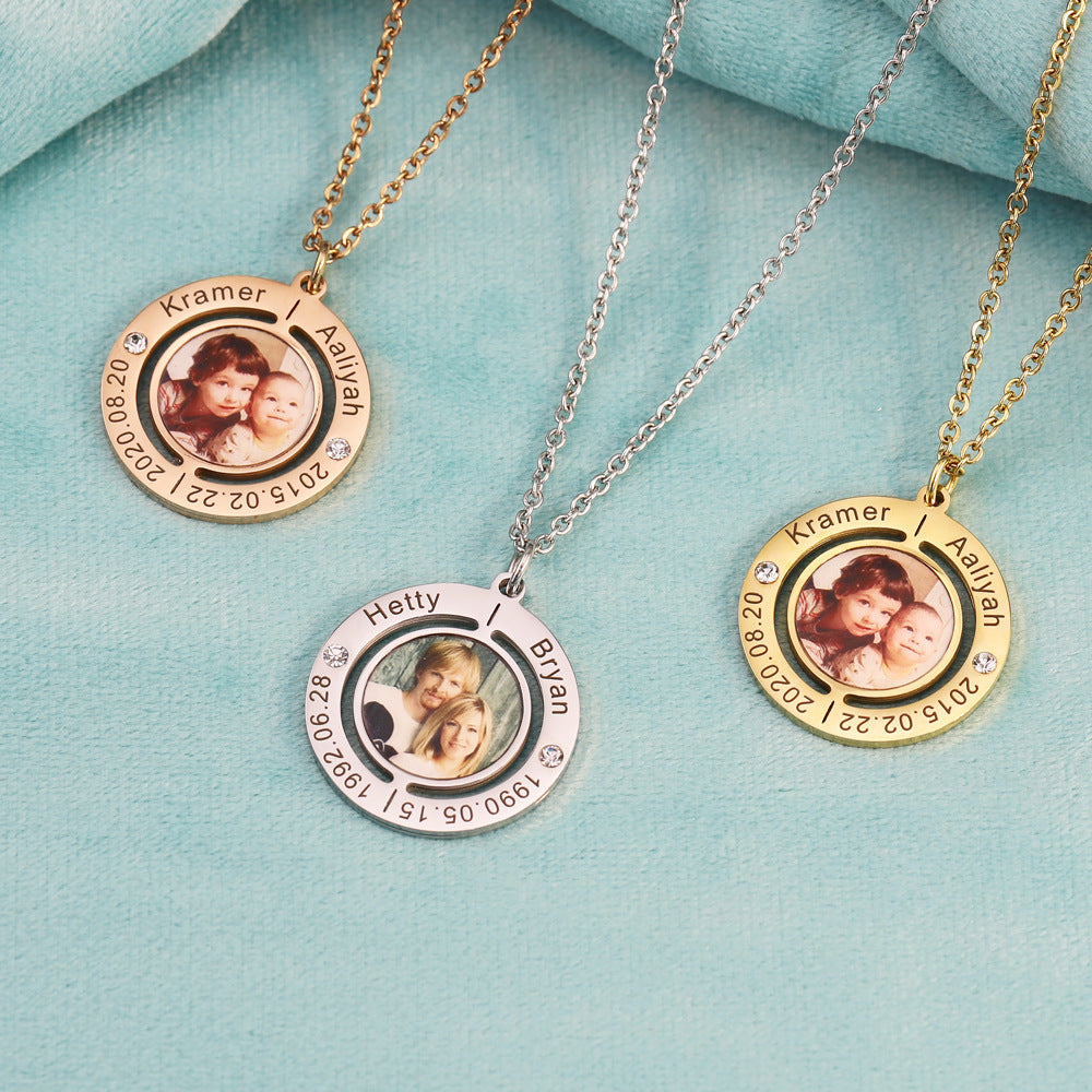 Personalized Engraved Photo Memorial Necklace