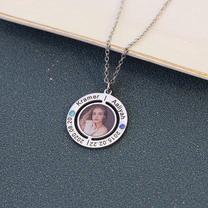 Personalized Engraved Photo Memorial Necklace