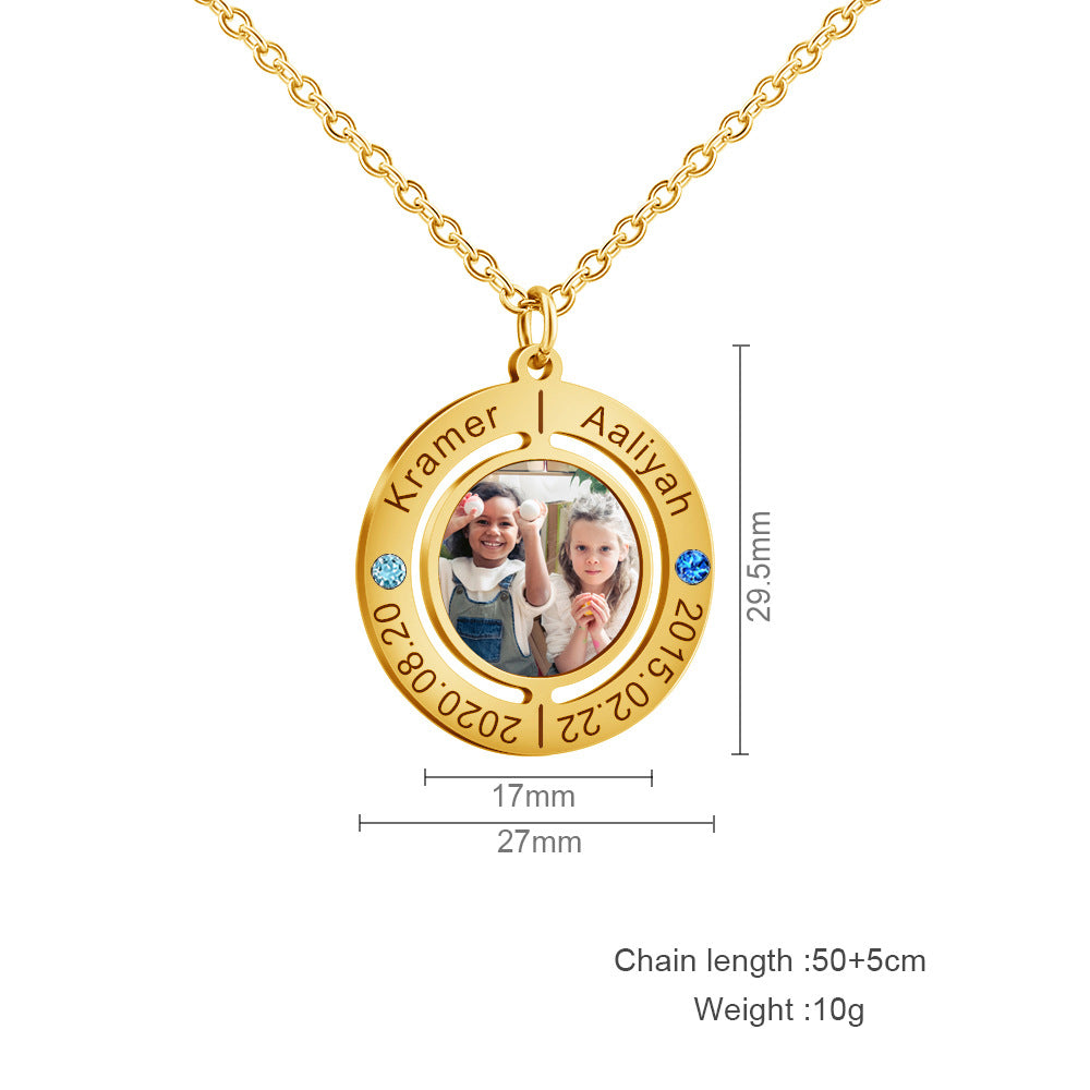 Personalized Engraved Photo Memorial Necklace