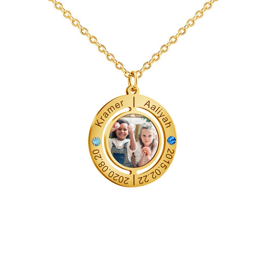 Personalized Engraved Photo Memorial Necklace