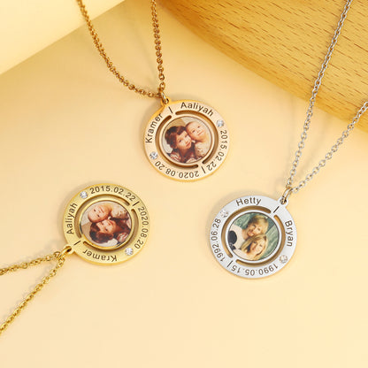 Personalized Engraved Photo Memorial Necklace