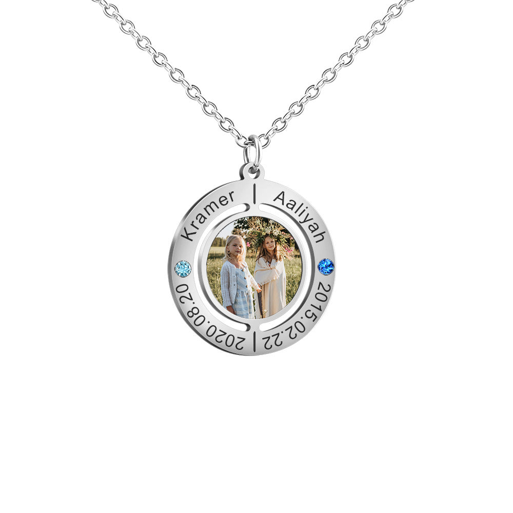 Personalized Engraved Photo Memorial Necklace