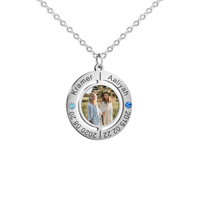 Personalized Engraved Photo Memorial Necklace