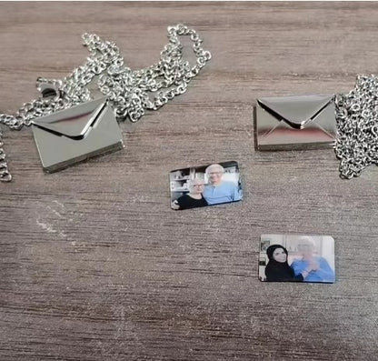 Personalized Memorial Photo Envelope Necklace