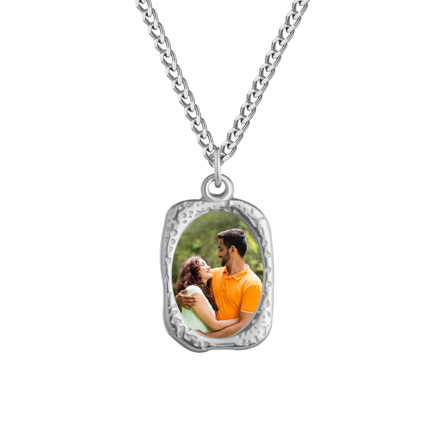 Personalized Heat-Activated Elliptical Memorial Necklace